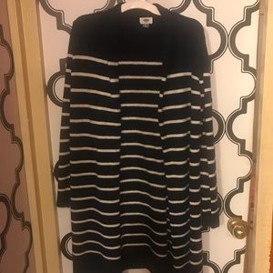 Navy Stripe Long open front cardigan